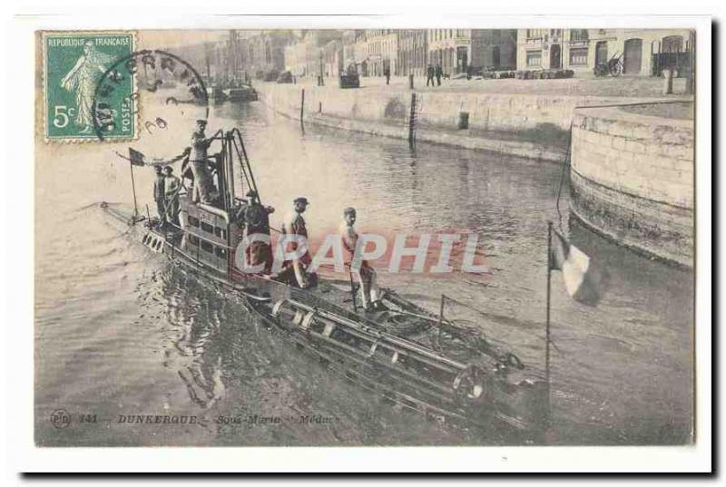  Dunkirk Vintage Postcard Under Sailor Jellyfish (submarine U boot) TOP