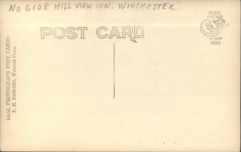 Winchester CT Hillview Inn c1910 Real Photo Postcard