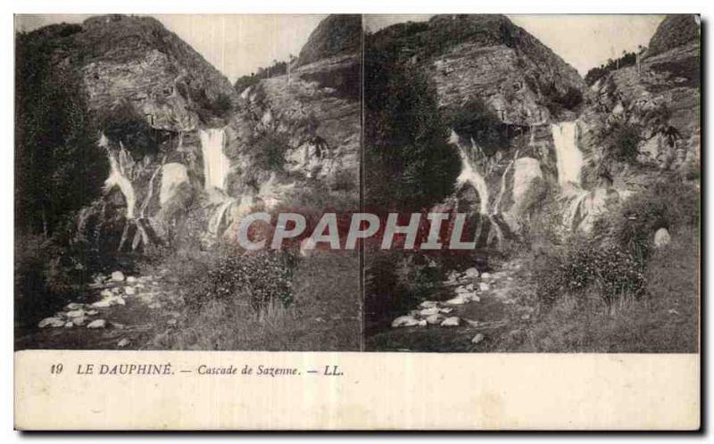 Stereoscopic Card - The Dauphine - Cascade Sazenne - Old Postcard