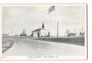 Camp Gordon Georgia GA Postcard 1940's World War II Typical Chapel