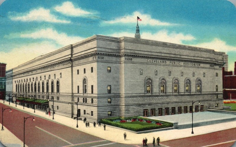 Cleveland Ohio OH, 1953 Cleveland Public Auditorium Building, Vintage Postcard