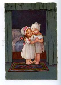 199086 Young KIDS near Bed ART DECO by COLOMBO Vintage GAM PC