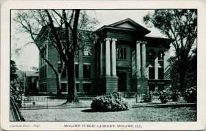Moline IL Public Library Unused Litho Postcard G45
