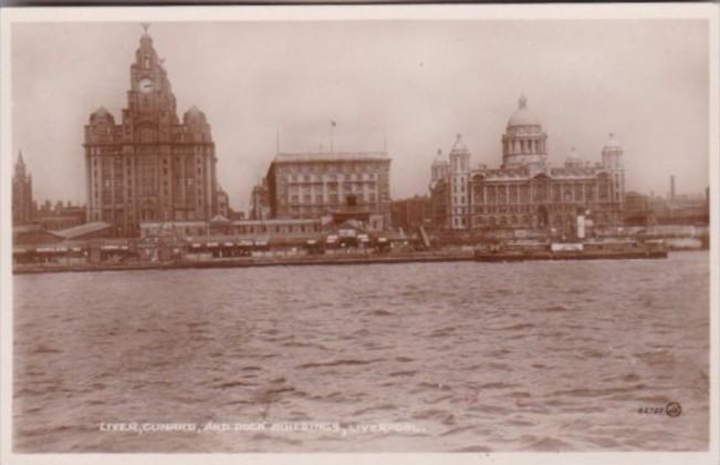 England Liverpool Liver Cunard & Dock Buildings Real Photo