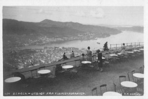 Bergen Norway View from Floirestauranten Real Photo Postcard JF360353