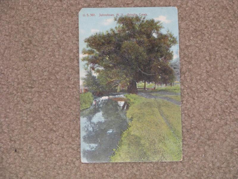 Prindle Creek, Johnstown, N.Y., used vintage card 