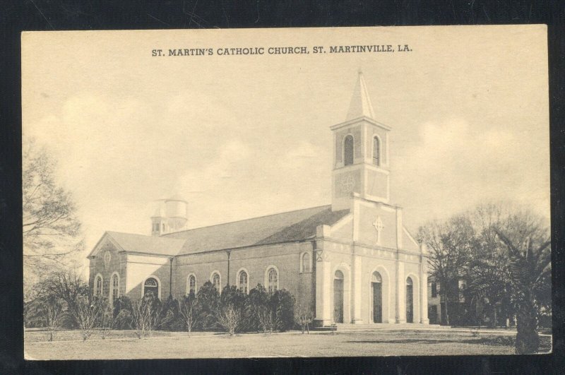 ST. MARTINVILLE LOUISIANA ST. MARTIN'S CATHOLIC CHURCH VINTAGE POSTCARD