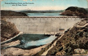 Dam at the Elephant Butte Rio Grande El Paso TX Postcard PC105