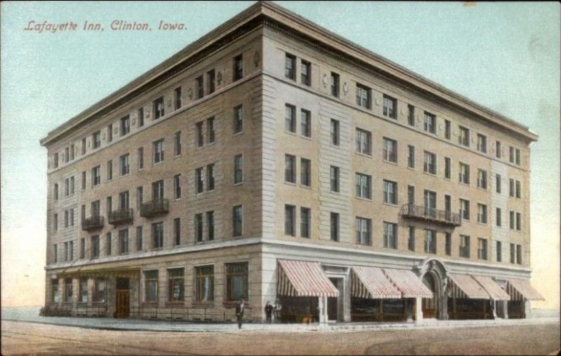 Clinton IA Lafayette Inn c1910 Postcard