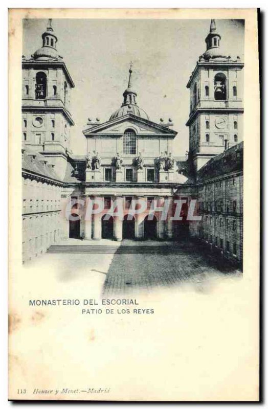 Old Postcard Monasterio de El Escorial Patio de los Reyes