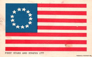 Vintage Postcard United States Of America Flag First Stars And Stripes 1777