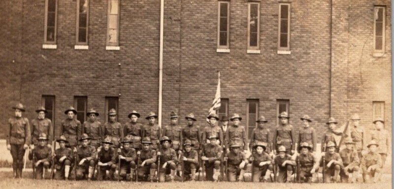 RPPC Real Photo Postcard - US Army Guarding The Rio Grande Mexico Conflict