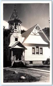 RPPC  INLET, New York  NY ~ CHURCH OF THE LAKES  ca 1940s   Cunningham Postcard