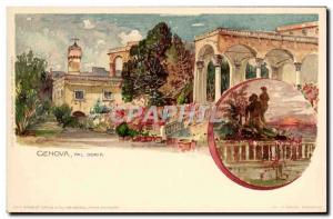 Old Postcard Italy Illustrator Genova Doria Pal