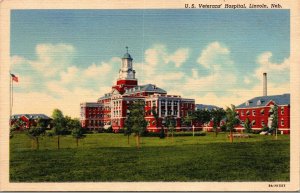 Vtg Lincoln Nebraska NE US Veterans Hospital 1930s Linen View Postcard