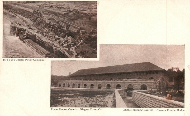 Vintage Postcard 1900's Birdseye Ontario Power Co. Power House Niagara New York