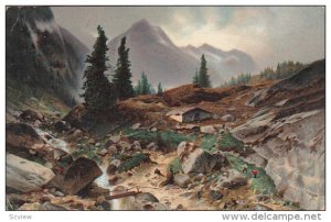 Lanscape in the alps by artist O. v. KAMEKE , Hungary , PU-1910