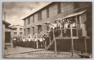 Camp Lee VA New Recruits First Mess Line Postcard J23