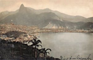RIO de JANEIRO BRAZIL~VIEW FROM CORCOVADO~1920s PHOTO POSTCARD