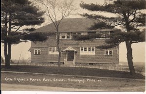 RPPC Pembroke, MA, G F Hatch High School, Real Photo Massachusetts