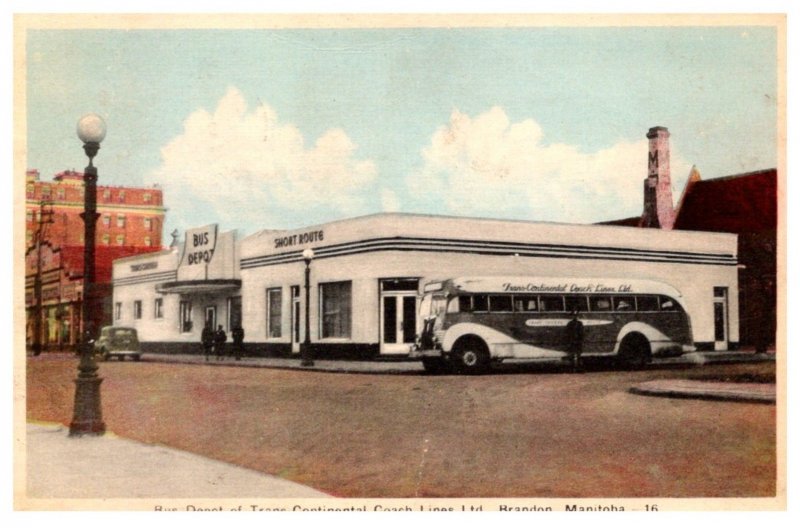 Manitoba Brandon , Bus Depot Trans Continental Coach Line