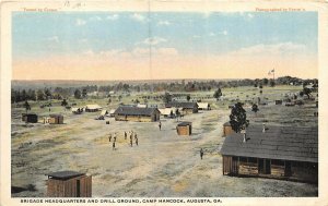 Augusta Georgia 1918 WWI Postcard Brigade Headquarters Drill Ground Camp Hancock