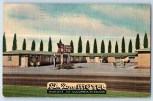 Columbia  Missouri Postcard El Don Motel Highway Exterior Building 1951 Vintage