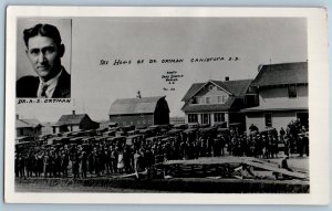 c1930's The Home Of Dr. Ortman Canistota South Dakota SD RPPC Photo Postcard