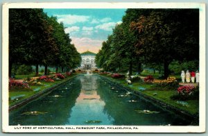 Lily Pond Fairmount Park Philadelphia PA  WB Postcard D14