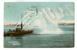 NY - New York City. NY Fire Dept., Fire Boat in Action