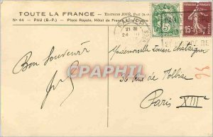 Old Postcard BP Pau Place Royale Hotel de France and the Channel