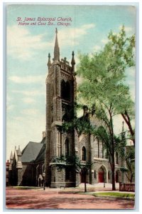 1910 St. James Episcopal Church Chapel Huron Cass Sts. Chicago Illinois Postcard