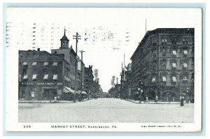 c1906 Market Street Harrisburg Pennsylvania Baltimore Maryland MD Postcard 