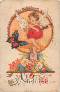 J58/ Valentine's Day Love Holiday Postcard c10 Heart Guitar Butterfly 147