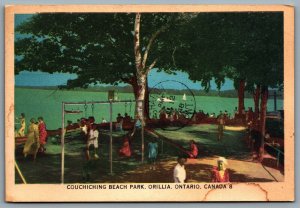 Postcard Orillia Ontario c1948 Couchiching Beach Park Playground