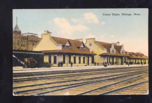 BILLINGS MONTANA RAILROAD DEPOT TRAIN STATION VINTAGE POSTCARD GALVA KANSAS