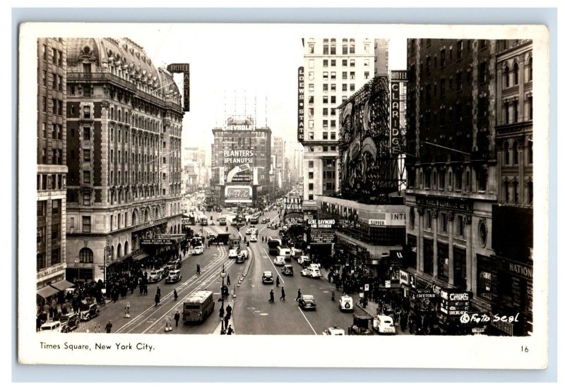 1930's-40's RPPC Coca Cola Benny Fields Times Square N.Y.  Vintage Postcard P1E