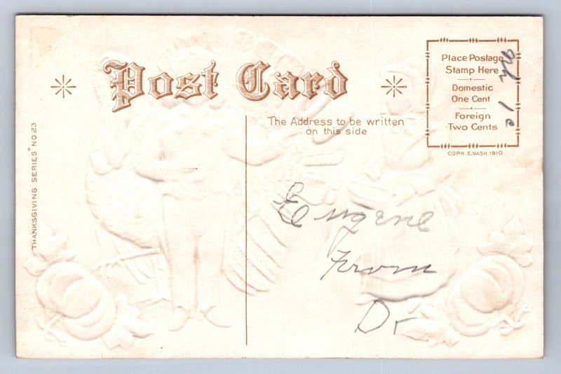 DS5/ Uncle Sam Patriotic Thanksgiving Postcard c1910 Turkey  118