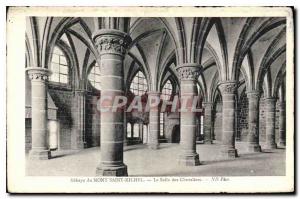 Postcard Abbey of Mont Saint Michel the Hall of Knights