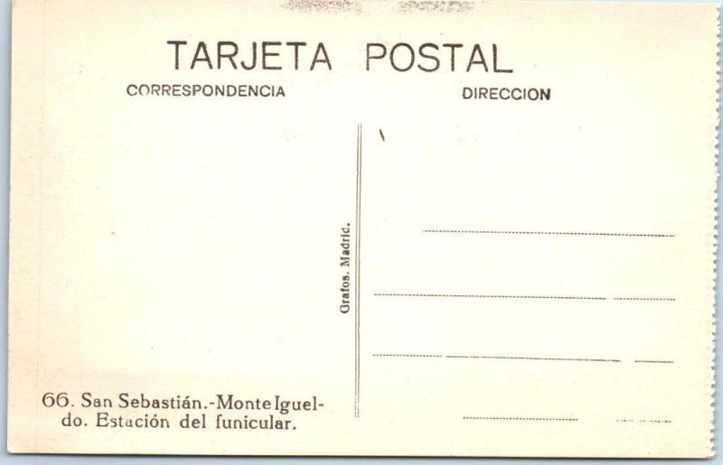 MONTE IGUELDO~SAN SEBASTIAN, Spain  Estacion Funicular Railroad c1910s Postcard 