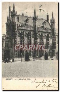 Old Postcard Bruges L & # 39Hotel Town