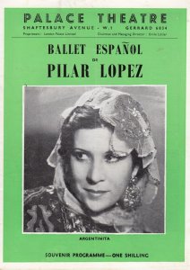 Pilar Lopez Ballet Espanol Theatre London with AMAZING SUPPORT CAST Programme