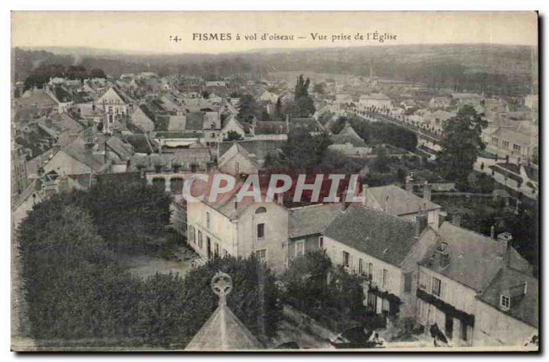 Fismes Old Postcard View from the & # 39eglise