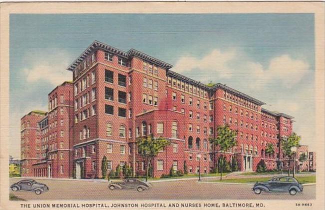 Maryland Baltimore Union Memorial Hospital Johnston Hospital and Nurses Home ...