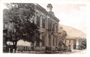 H18/ Virginia City Nevada RPPC Postcard c40s Court House Building