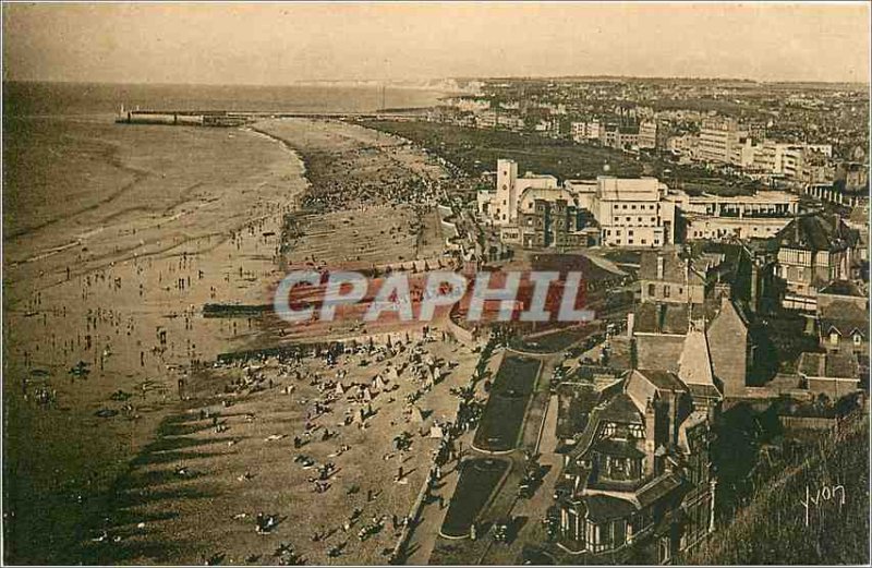 Old Postcard Dieppe Seine Inferieure General view of the Beach