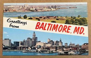 VINTAGE UNUSED POSTCARD - GREETINGS FROM BALTIMORE, MD