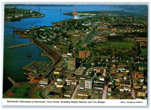 c1960's Panorama of Dartmouth Nove Scotia Canada Halifax Harbour Bridge Postcard