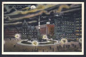 Lafayette Square @ Nite Buffalo New York unused c1910's
