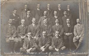 Portrait Men in Suits Crouch Hill CC 1906 London Edgar Scamell RPPC Postcard E53